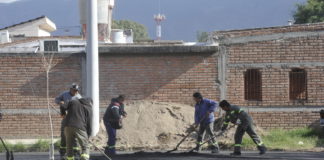 Trabajos en calle Chacabuco entre 9 de Julio y 25 de Mayo