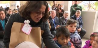 Lucía inauguró el edificio escolares de Los Ángeles