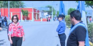 Lucía en los festejos por los 246 años de Icaño