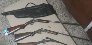 Tras registros domiciliarios secuestran tres armas de fuego