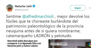 Natacha Jaitt le respondió a Marchioli tras sus dichos