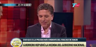 Guerrero repudió la medida del Gobierno Nacional