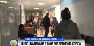 Murió una nena de 3 años por neumonía atípica