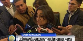Lucía agasajó a periodistas y habló en rueda de prensa