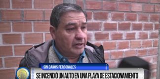 Se incendió un auto en una playa de estacionamiento