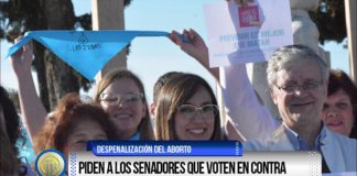 Piden a los senadores que voten en contra