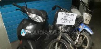 Andalgalá: arrestan a tres jóvenes tras secuestrar tres motocicletas y armas tipo «tumberas»