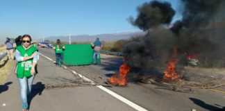 Trabajadores de Agricultura Familiar cortan Ruta 38