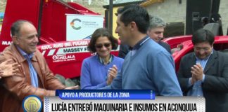 Lucía entregó maquinaria e insumos en Aconquija