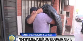 Arrestaron al policía que golpeó a un agente