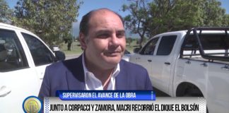 Macri recorrió el avance de obra del dique El Bolsón