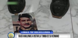 La hermana del «Perro» Cisnero viajó a Malvinas a visitar su tumba