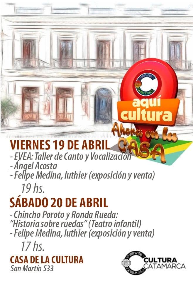 Aqui Cultura en la Casa 19 y 20 abril