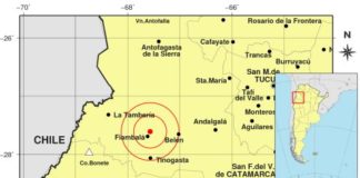 Fiambalá tembló este lunes por la noche
