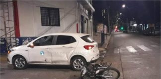 Motociclista lesionado tras un accidente en el microcentro