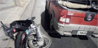 Una joven resultó lesionada tras un accidente en el centro