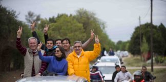 Multitudinaria caravana del Frente de Todos en Tapso