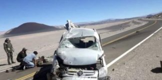 Violento vuelco en Antofagasta de la Sierra