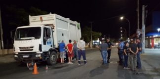 Principio de incendio en un camión recolector de residuos