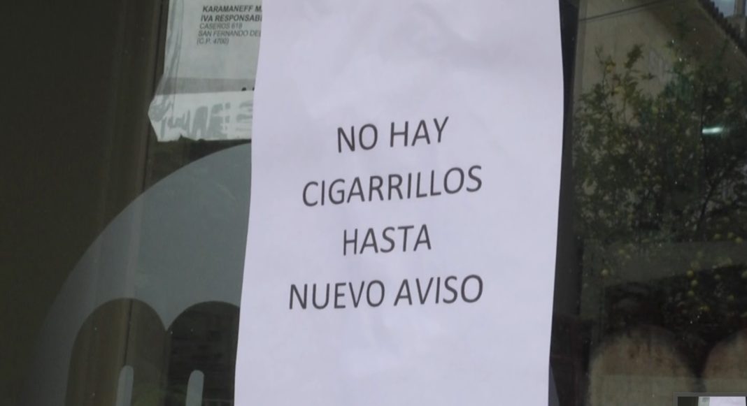 falta de cigarrillos