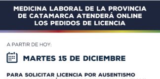 Medicina Laboral de la provincia atenderá online los pedidos de licencia