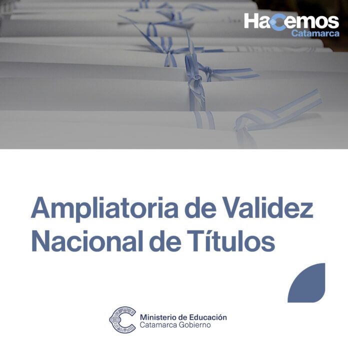 Ampliatoria de la validez nacional del Profesorado en Ciencias de la Educación