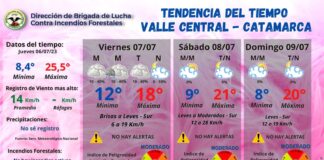 Clima: cielo cubierto con probabilidades de precipitaciones