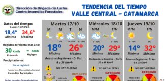 Clima: cielo parcialmente nublado con una máxima de 26 grados