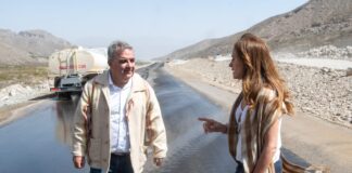 Visita oficial a la obra de pavimentación de la Ruta Provincial 43