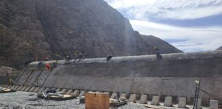 Avanzan obras del azud nivelador y acueducto en Fiambalá