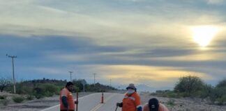 Vialidad Nacional trabaja en el despeje y limpieza de calzada en RN 60, en Tinogasta